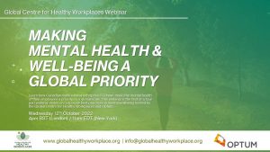 Mental Health and Wellbeing Webinar October 12th 2022